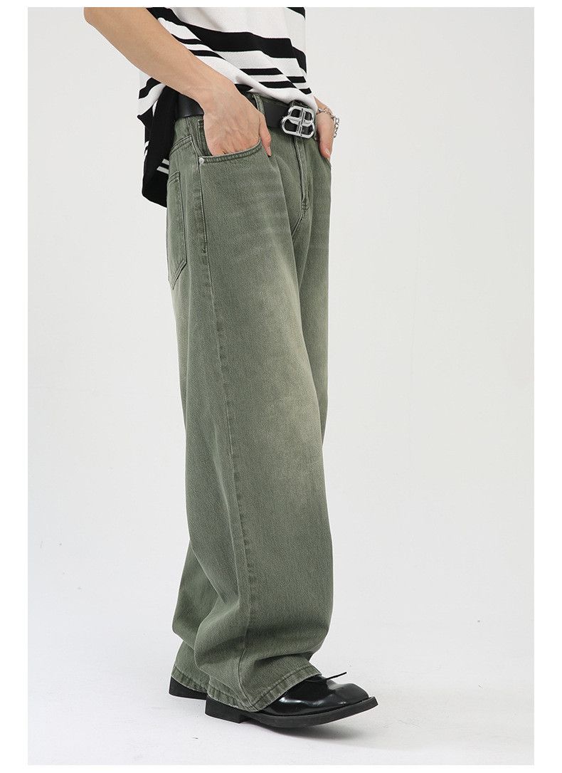 Japanese Brand Japanese retro green washed loose straight mid-rise jeans Size US 32 / EU 48 - 4 Thumbnail