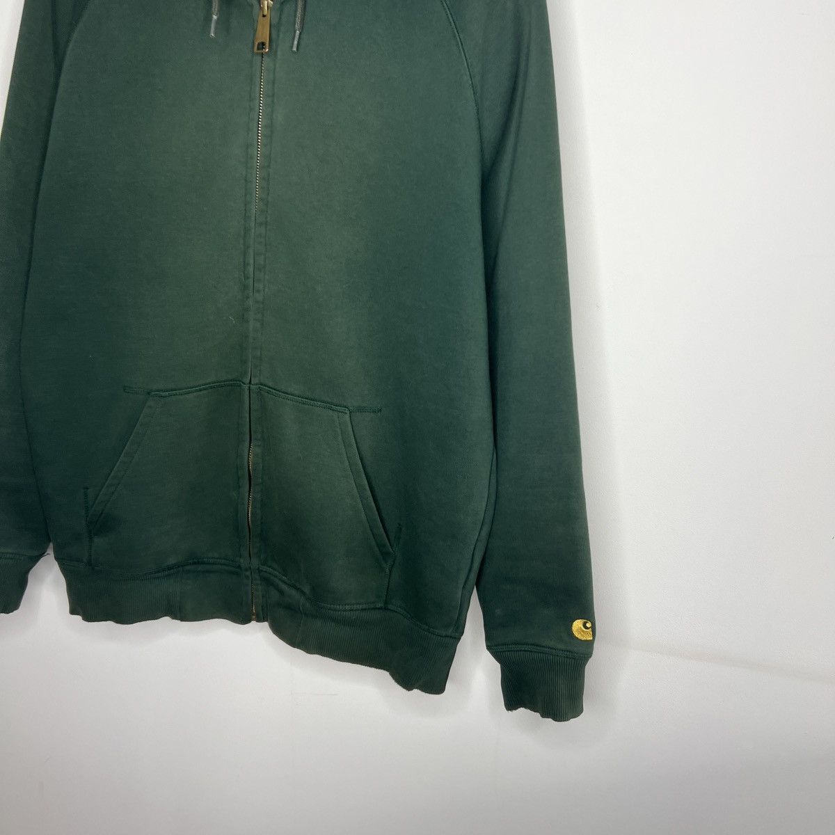 Carhartt × Vintage Vintage Carhartt Zip Hoodie Workwear Hype Mini Logo Grwen Size US M / EU 48-50 / 2 - 2 Thumbnail