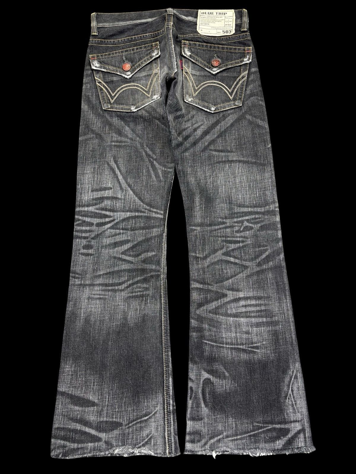 Edwin 💥Flare💥Archival Edwin 503 Chaos Fades Black Denim K15 Size US 31 - 2 Thumbnail