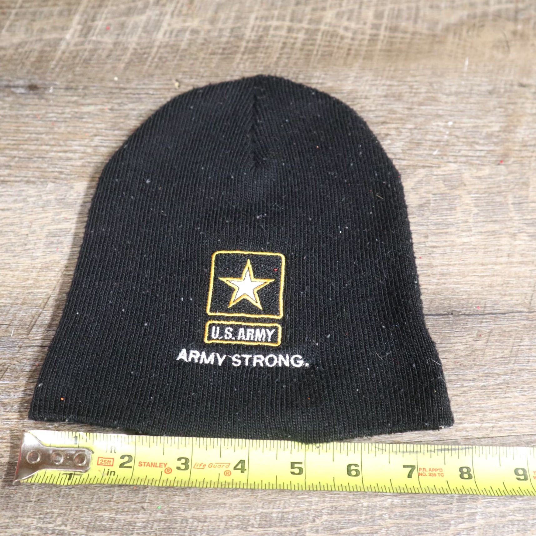 Vintage Army Beanie Cap Hat US Black Winter Knit Unisex Adults One Size Lightweight Breathable Police Military 90snothing? Size ONE SIZE - 3 Thumbnail