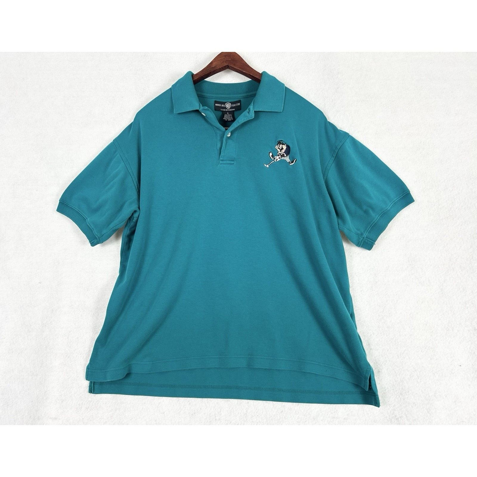 Warner Bros Vintage Looney Toons Taz Golf Polo Shirt Large 1995 Size US L / EU 52-54 / 3 - 1 Thumbnail