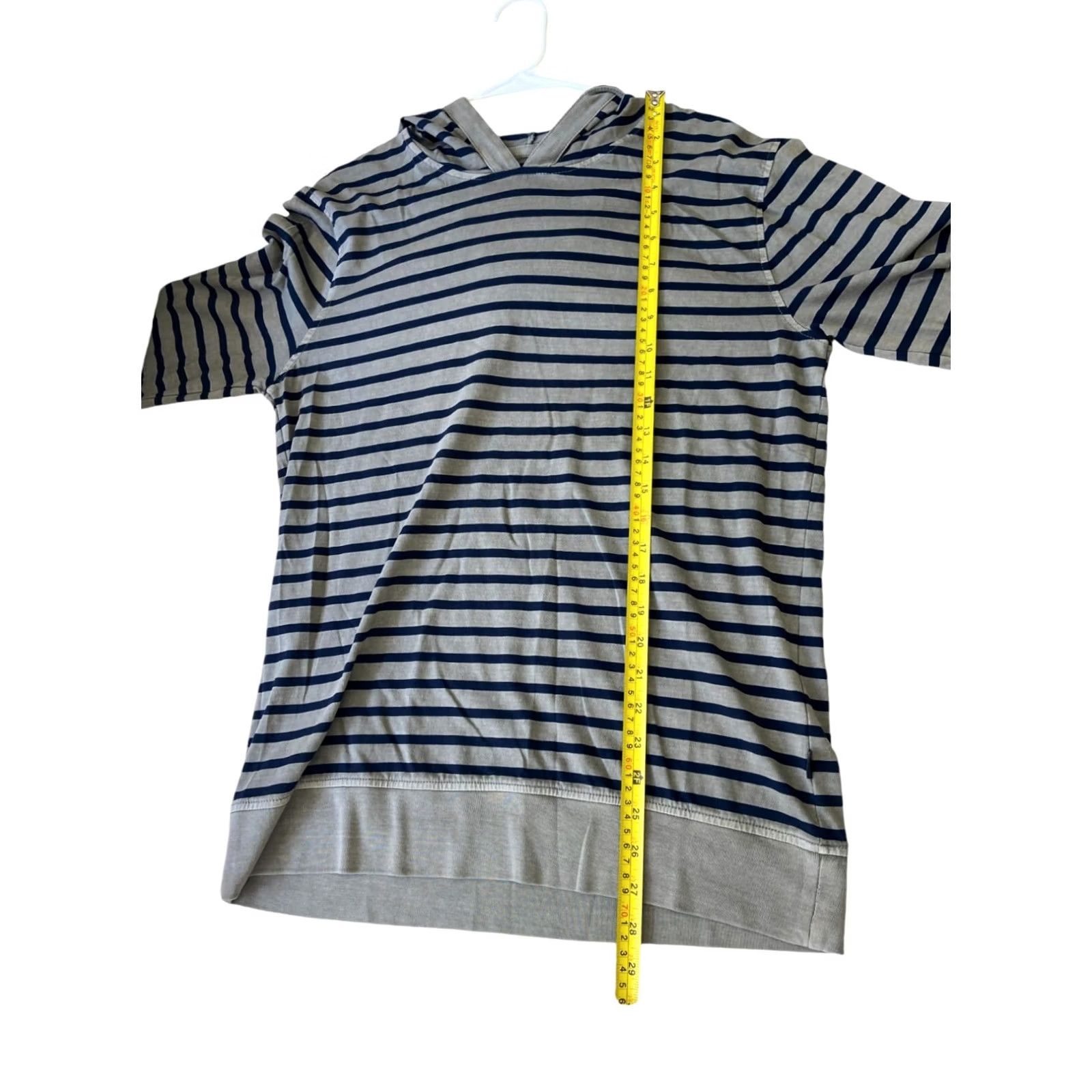 Lucky Brand Lucky Brand Mens Hoodie Size M Blue Gray Striped V-Neck Long Sleeve Pullover top Size US M / EU 48-50 / 2 - 6 Thumbnail