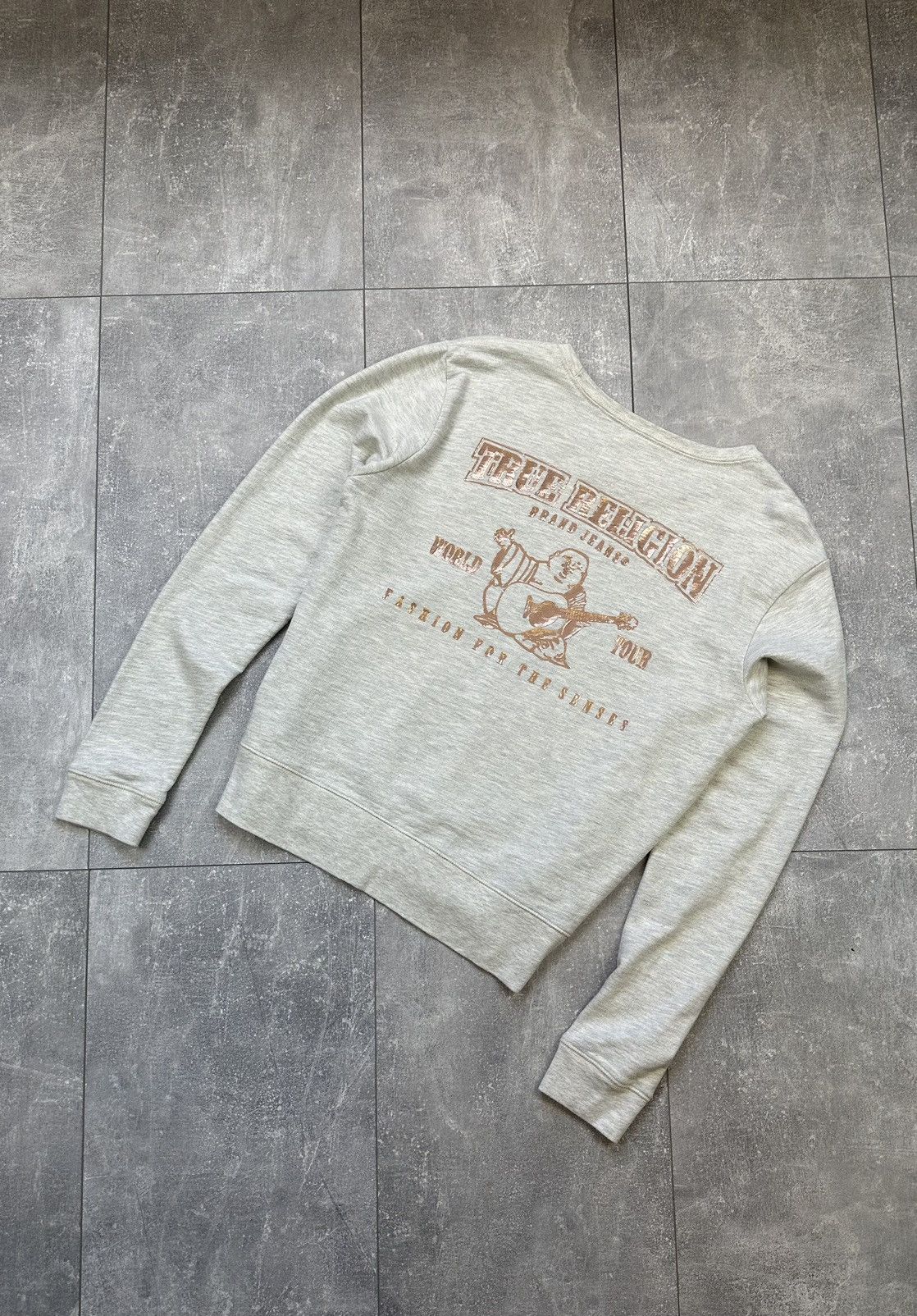 True Religion Women’s True Religion Overprint Logo Gold Print Sweatshirt Size S / US 4 / IT 40 - 1 Thumbnail
