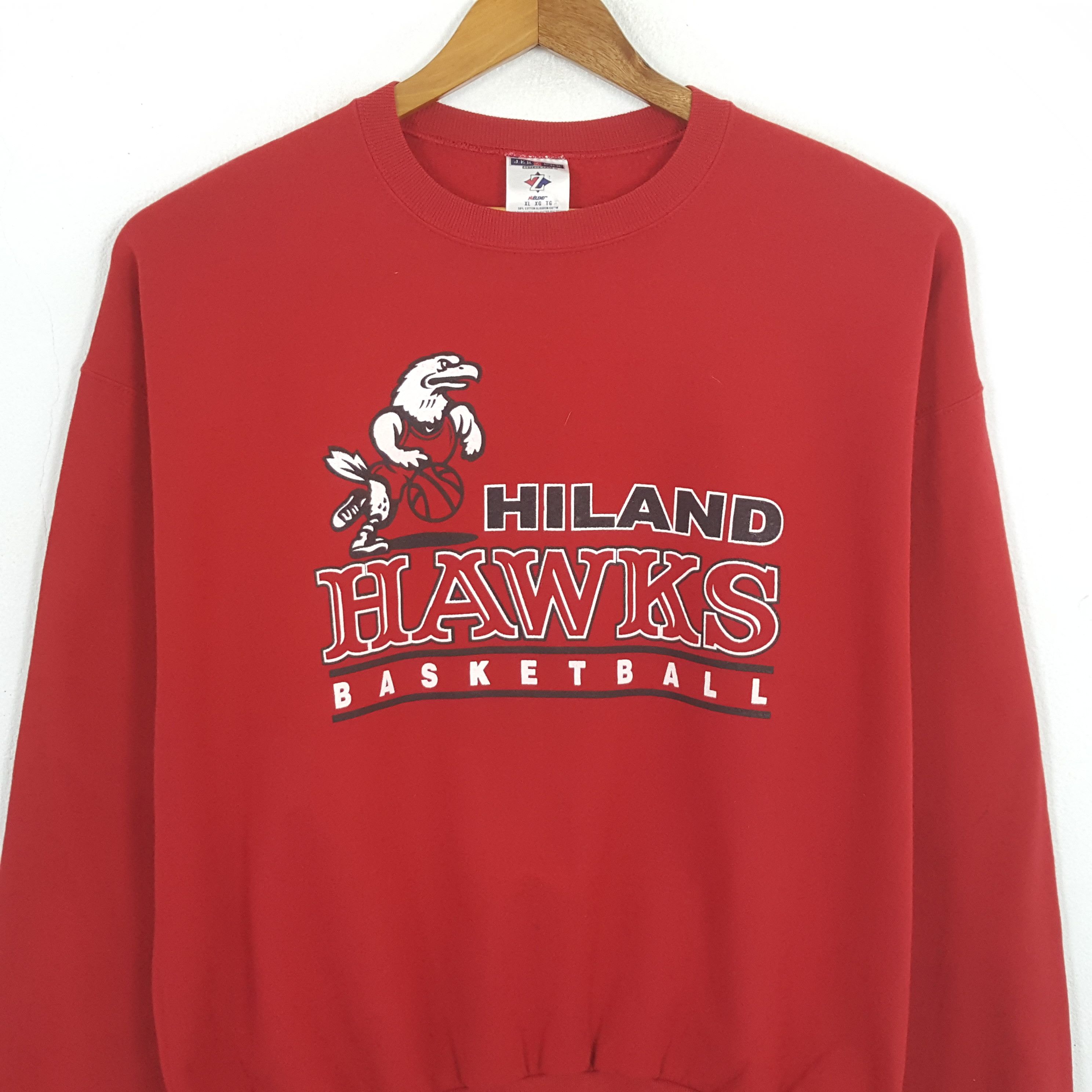 NBA × Vintage Vintage HILAND HAWKS BASKETBALL NBA Promo Sweatshirts Size US XL / EU 56 / 4 - 2 Thumbnail