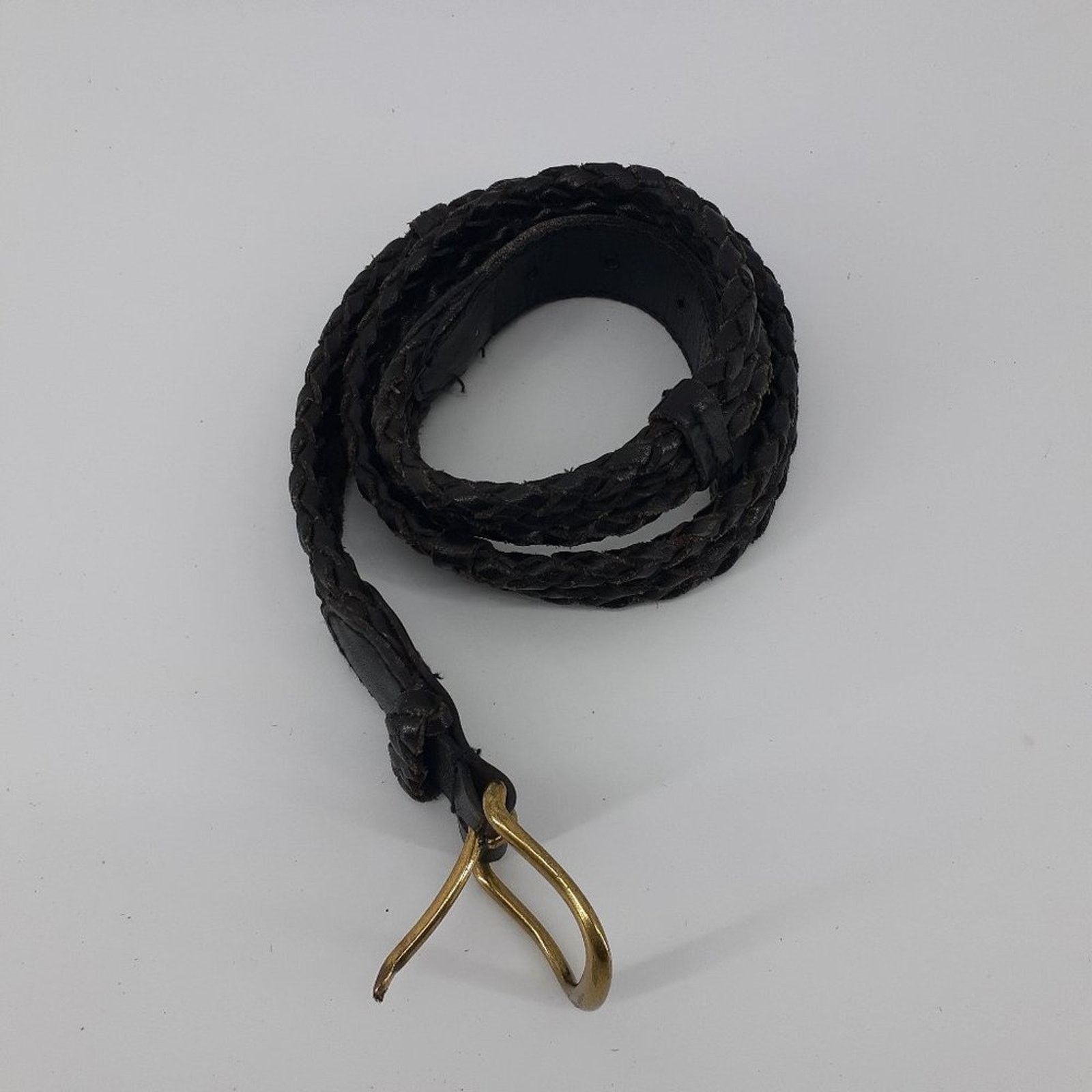 Other Architech Black Leather Double Rope Belt Gold Tone Large Size ONE SIZE - 4 Thumbnail