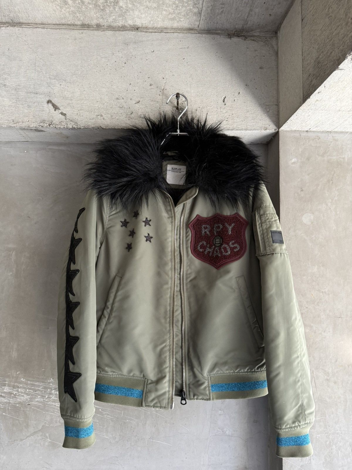 Replay REPLAY Fur-Hooded Bomber Jacket Size US XS / EU 42 / 0 - 2 Thumbnail