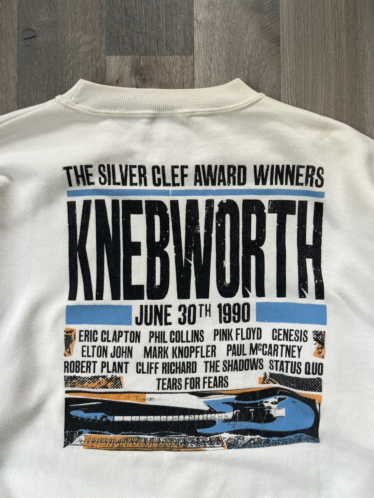 Vintage 1990 Knebworth Silver Clef Concert Crewneck Size US M / EU 48-50 / 2 - 4 Thumbnail