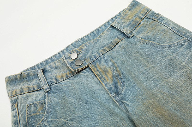 Vintage American-style washed gradient tie-dye jeans for men Size US 32 / EU 48 - 3 Thumbnail