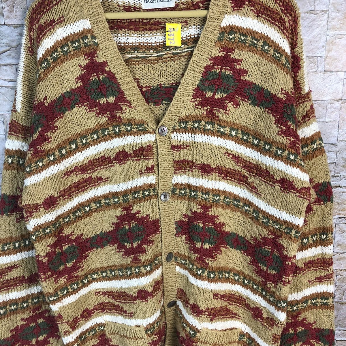 Barry Bricken D Barry Bricken Brown Red art knitwear Cardigan #A372 Size US S / EU 44-46 / 1 - 5 Thumbnail