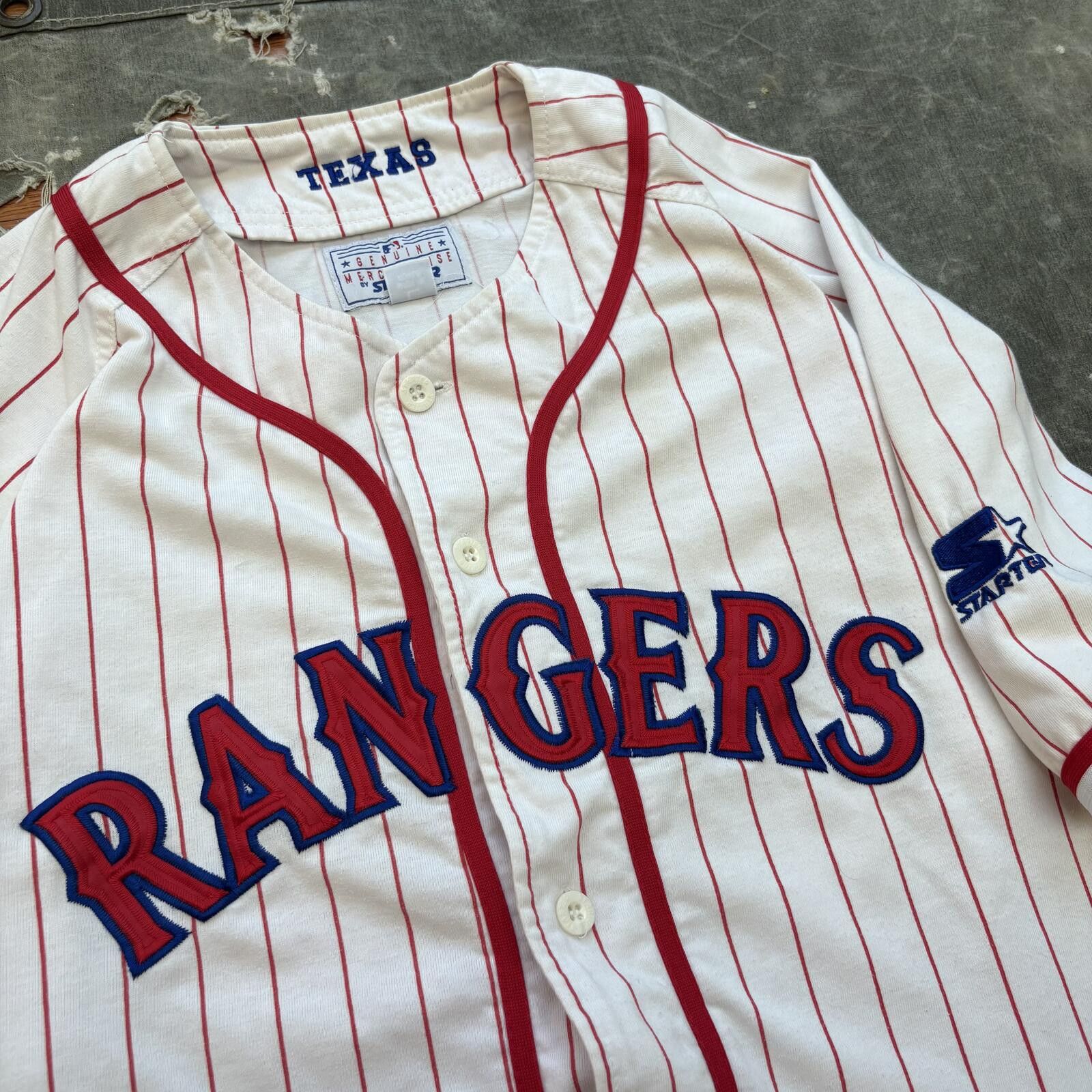 Starter Vintage 90s Starter Texas Rangers Pinstripe Baseball Jersey Size US L / EU 52-54 / 3 - 2 Thumbnail