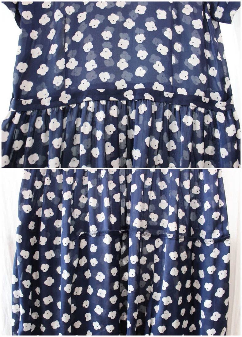 Comme des Garcons Comme Des Garcons Navy White Floral Cute Dress Size S / US 4 / IT 40 - 7 Thumbnail