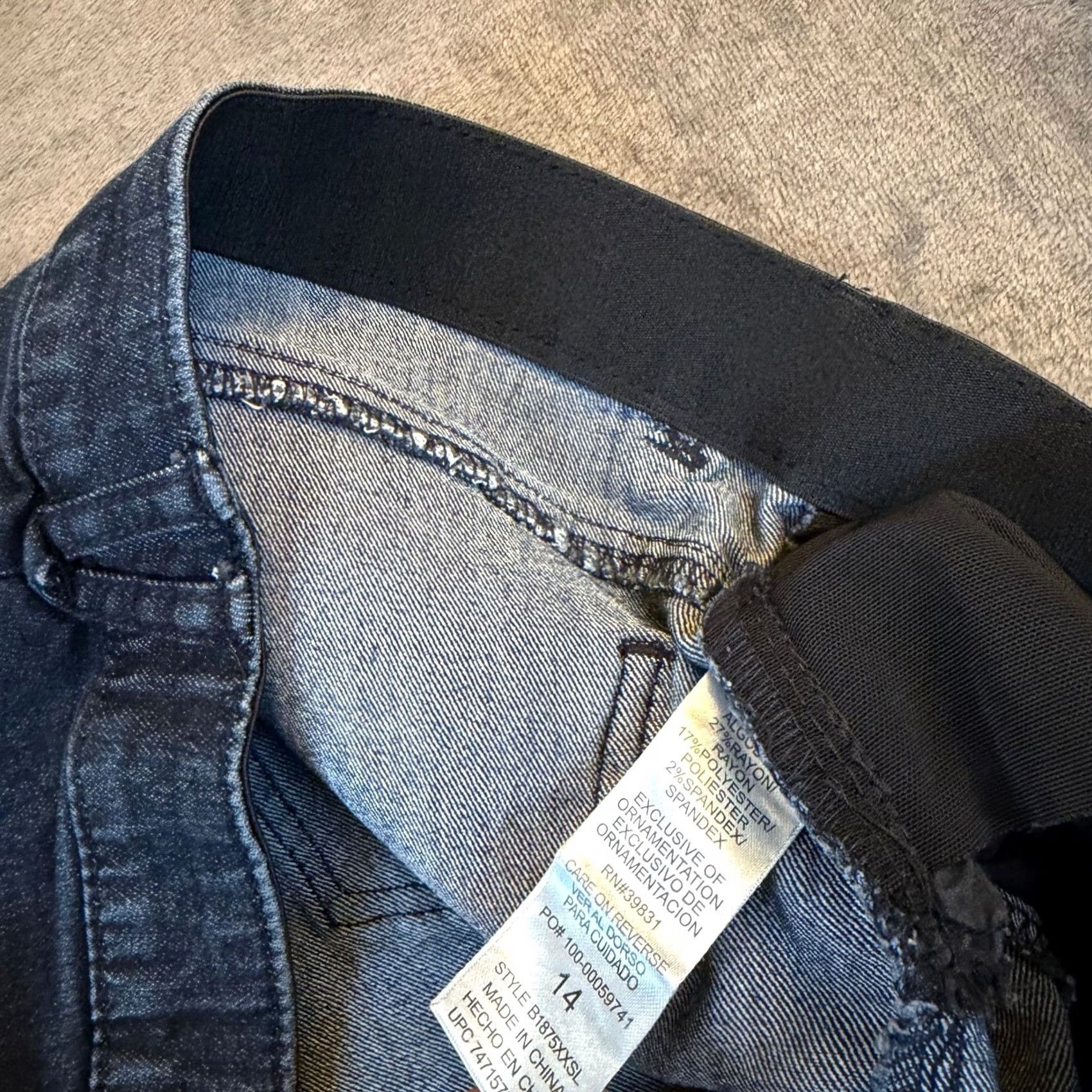 Vintage VINTAGE DEMOCRACY Jeans Dark Wash Stretch 14 Women 35x26" Denim Spandex Polyester Cotton Blend Jegging 5-Pocket High Rise Womens Size 36" / US 14 / IT 50 - 6 Thumbnail