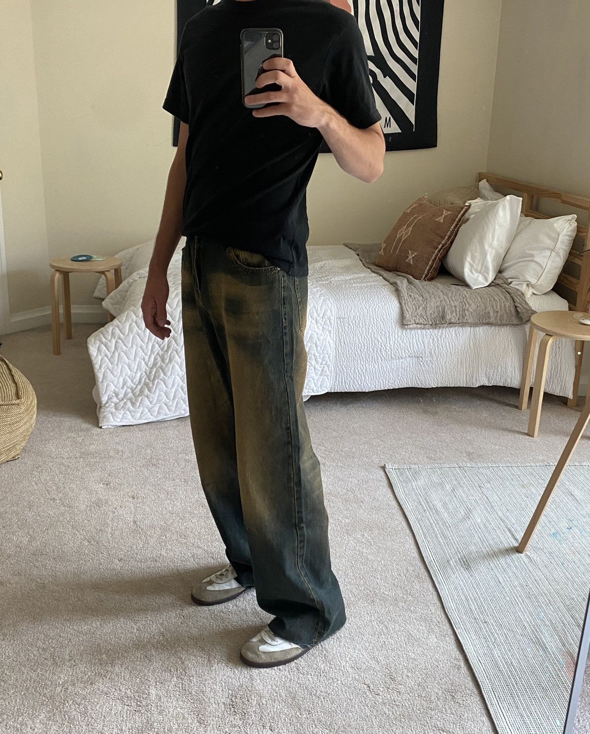 Blue/Orange wash jeans