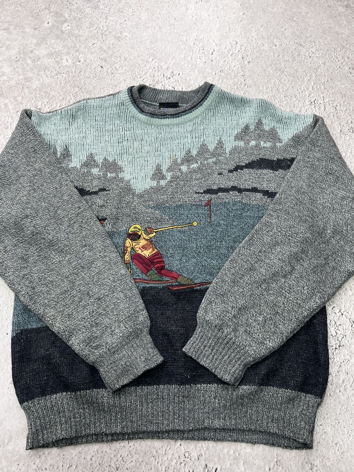 Japanese Brand × Tripp NYC Subscribe vintage Y2K faded SKI Printed Knitted Sweater Size US S / EU 44-46 / 1 - 7 Thumbnail
