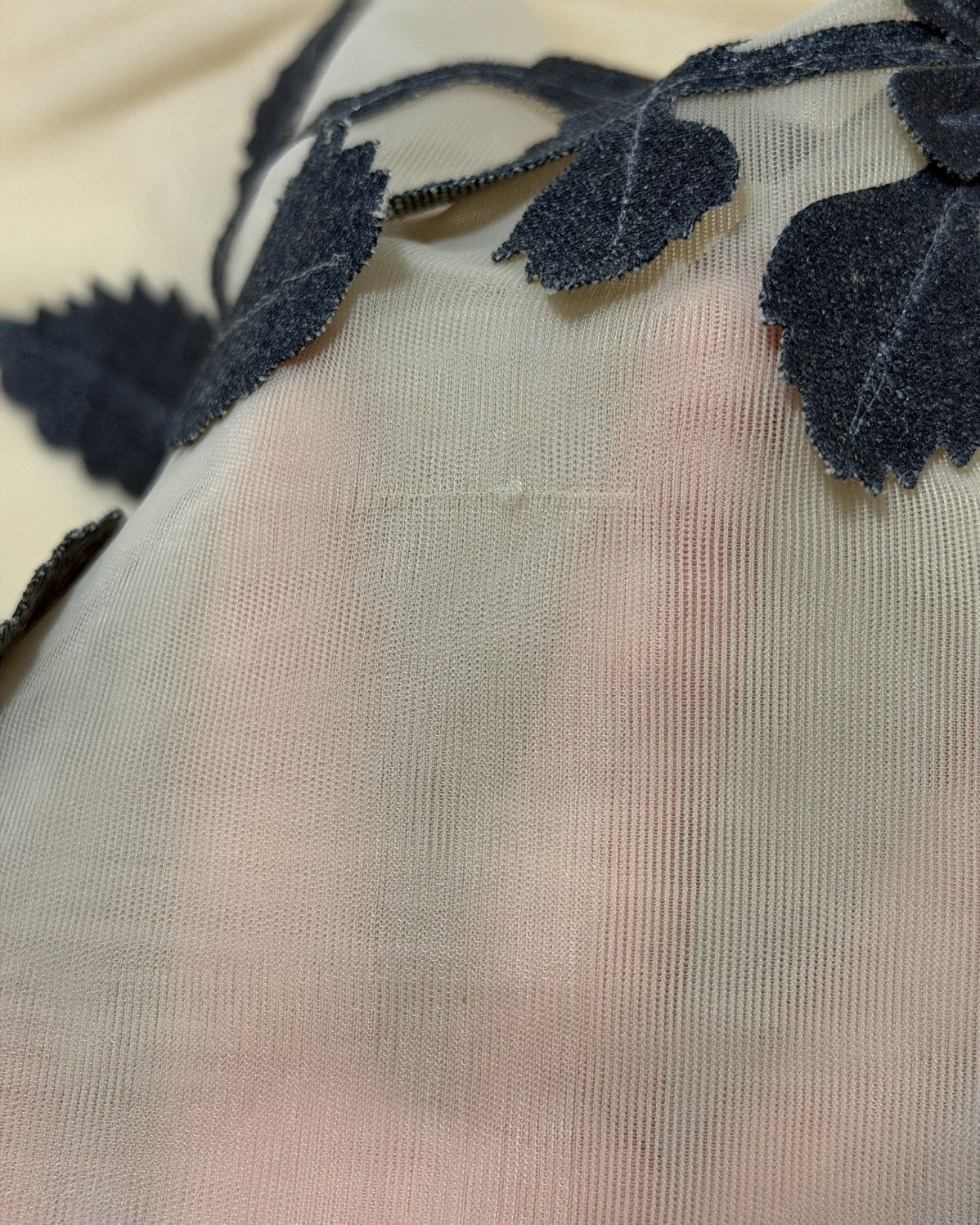 Fendi FENDI S/S 1999 Floral Appliqué Sheer Mesh Top Size M / US 6-8 / IT 42-44 - 6 Thumbnail
