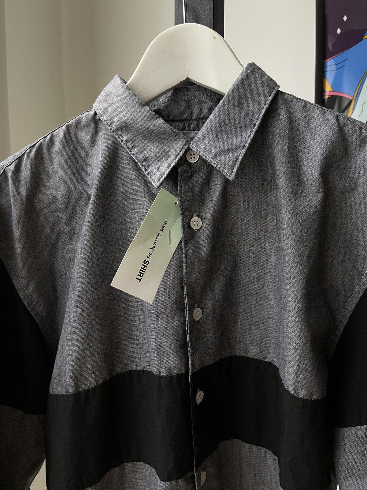 Comme des Garcons × Comme des Garcons SHIRT Comme Des Garcons Shirt AW12 Black Gray Panelled Dyed Shirt Size US L / EU 52-54 / 3 - 3 Thumbnail