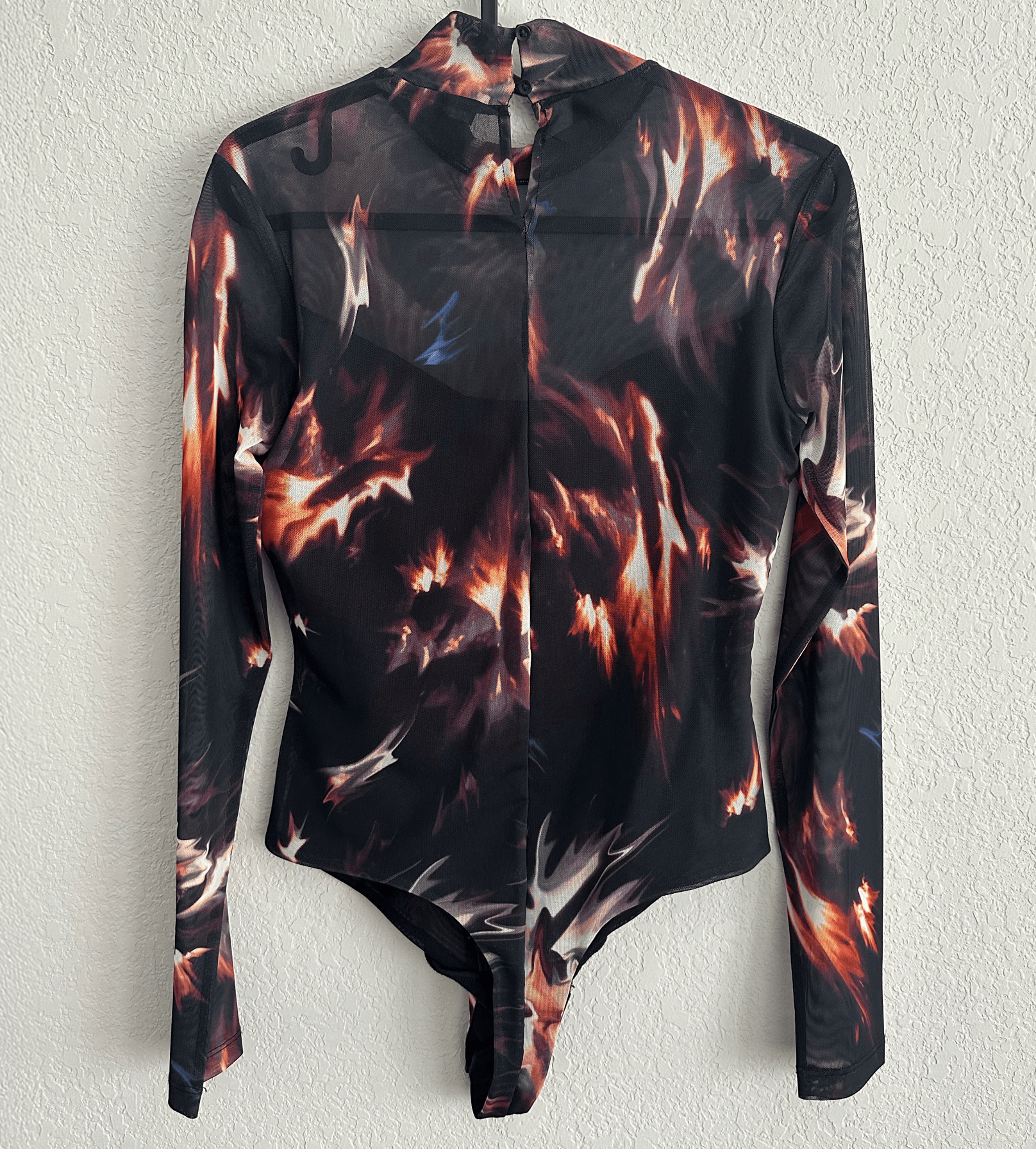 Allsaints AllSaints Mesh Bodysuit Semi-Sheer with Flames Size XS / US 0-2 / IT 36-38 - 4 Thumbnail
