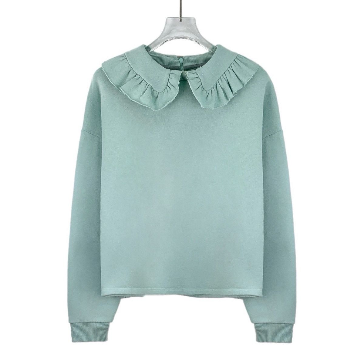 MAX&Co. Max&Co Mint Green Lapel Lace Trim Long Sleeve K26WX Size S / US 4 / IT 40 - 1 Thumbnail