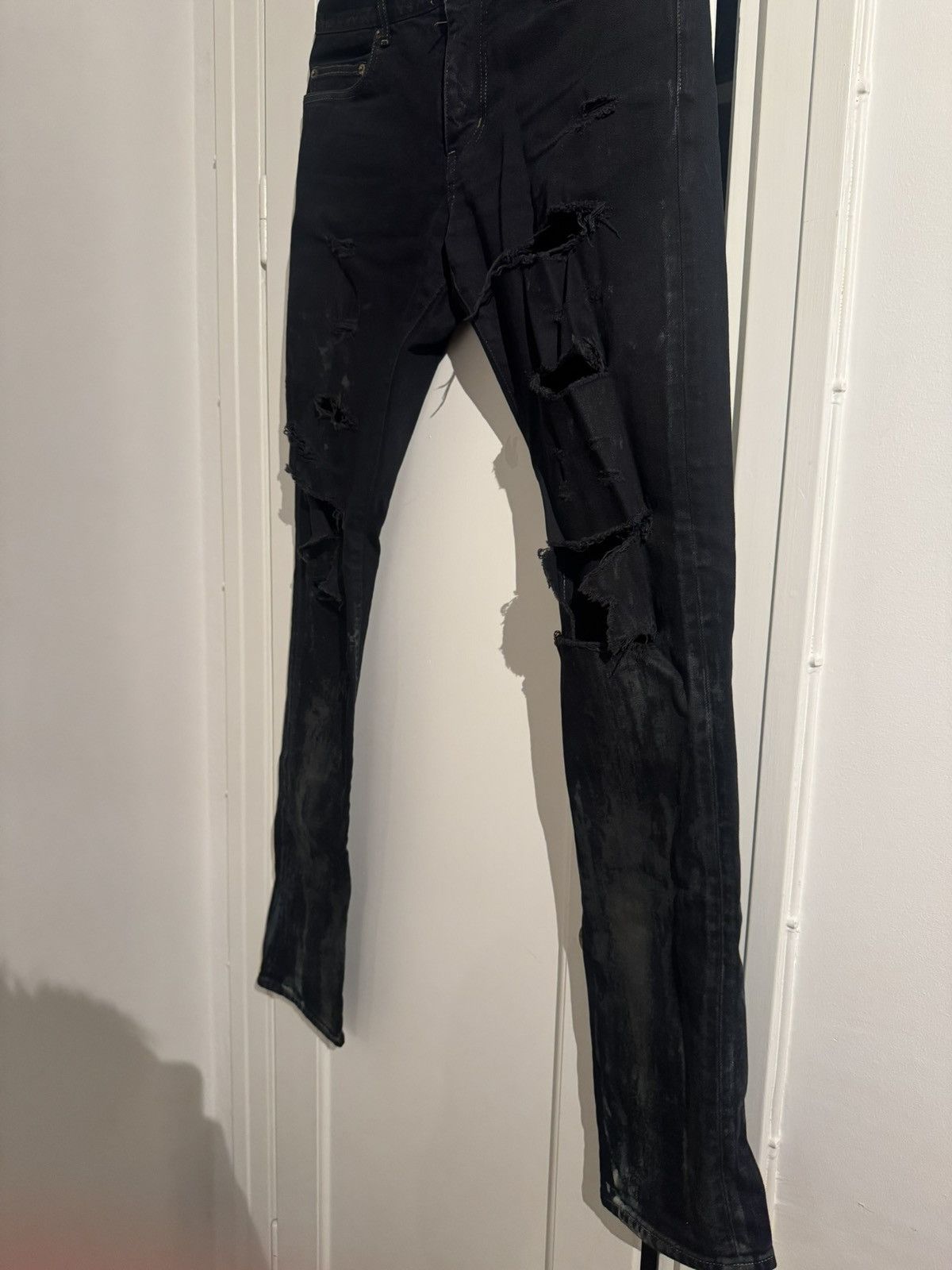 Saint Laurent Paris Hedi Slimane | FW13 Oil stained Distressed d02 denim Size US 31 - 2 Thumbnail