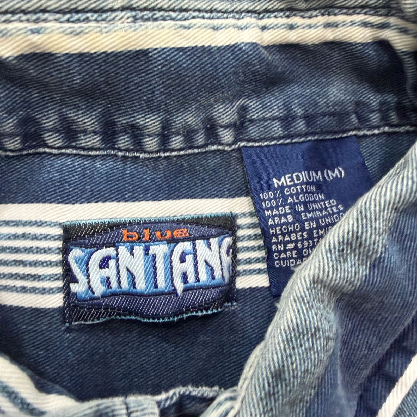 Vintage Vintage Santana Blue Short Sleeve Button Shirt Medium 90s Size US M / EU 48-50 / 2 - 4 Thumbnail