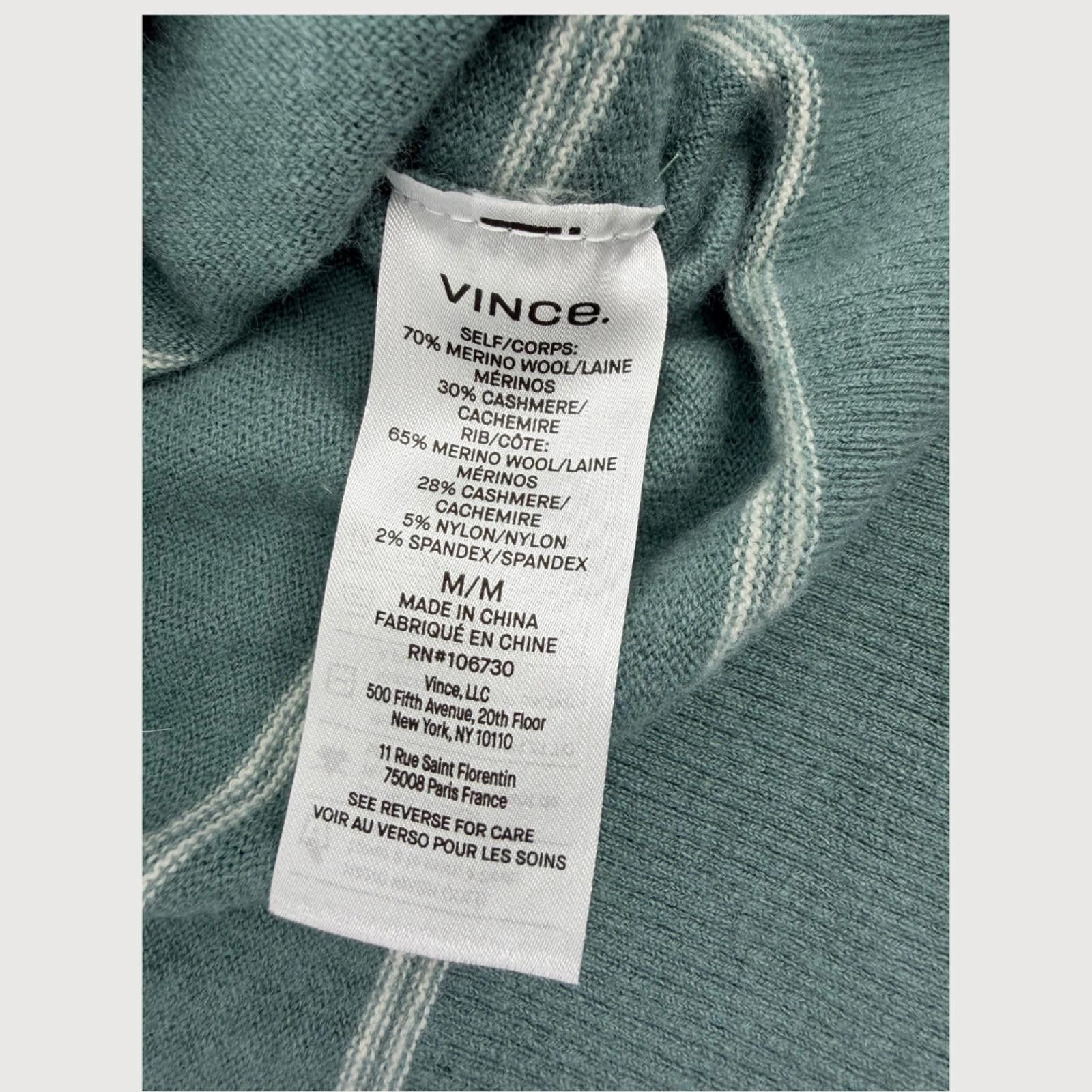Vince Vince Wool Cashmere Striped Sweater Sage Green Size M Size M / US 6-8 / IT 42-44 - 5 Thumbnail
