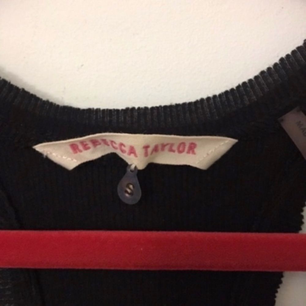 Rebecca Taylor Rebecca Taylor Navy Blue Semi-Sheer Leopard Print Racerback Size S / US 4 / IT 40 - 3 Thumbnail