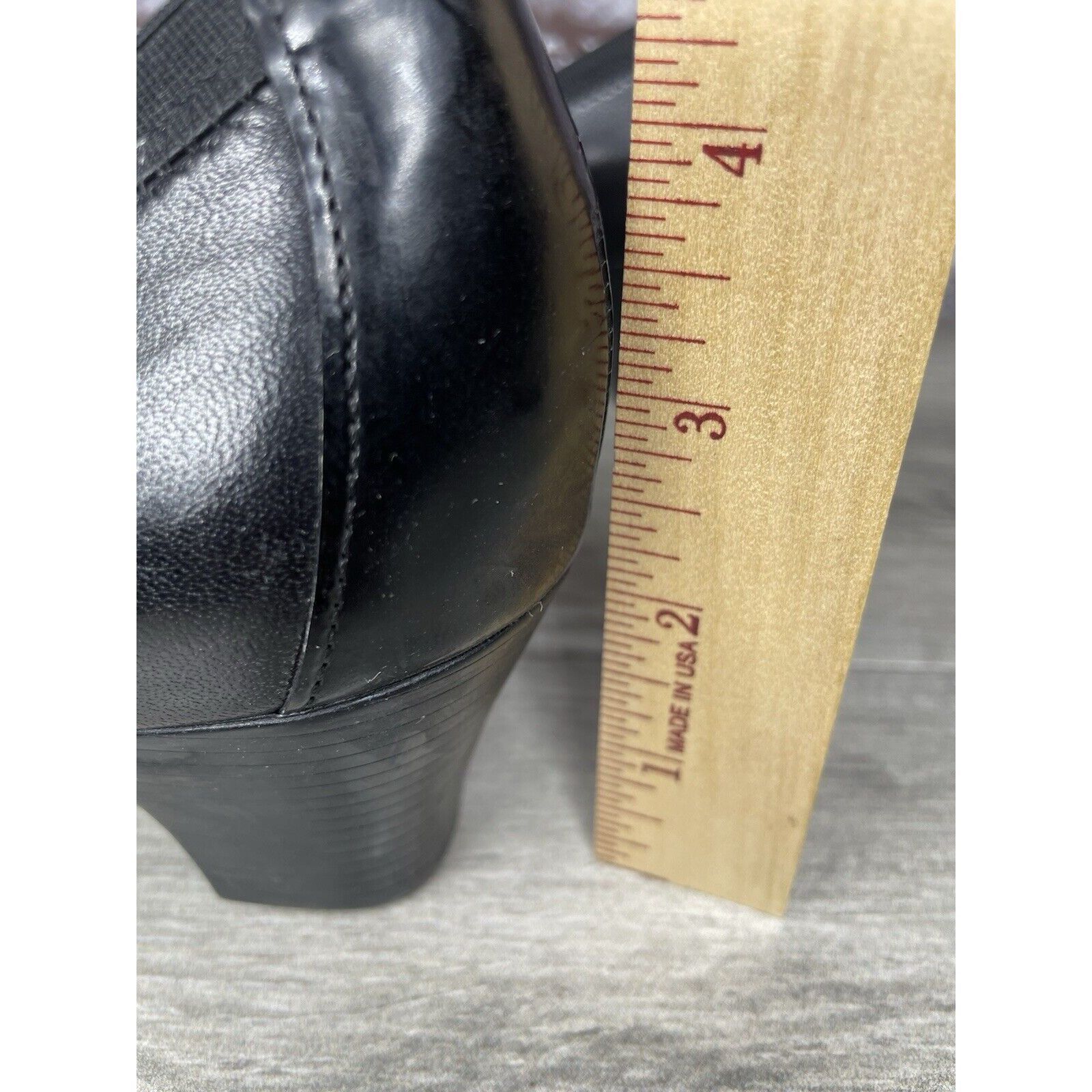 Other Munro American Black Leather Cap Toe Elastic Comfort Heels W Size US 11.5 / IT 41.5 - 17 Thumbnail