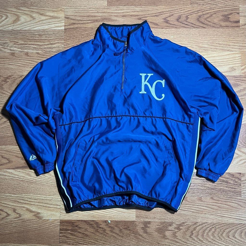 Majestic Vintage Majestic Kansas City Royals Pullover 1/4 Zip Jacket Size US XL / EU 56 / 4 - 1 Thumbnail