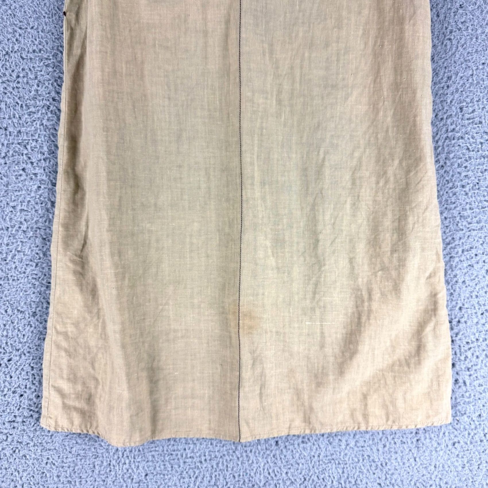 Vintage VINTAGE Max Studio Shift Dress Womens S Tan 100% Linen USA Made V Neck Dress Short Sleeveless Beige Slim Casual Womens Size S / US 4 / IT 40 - 3 Thumbnail