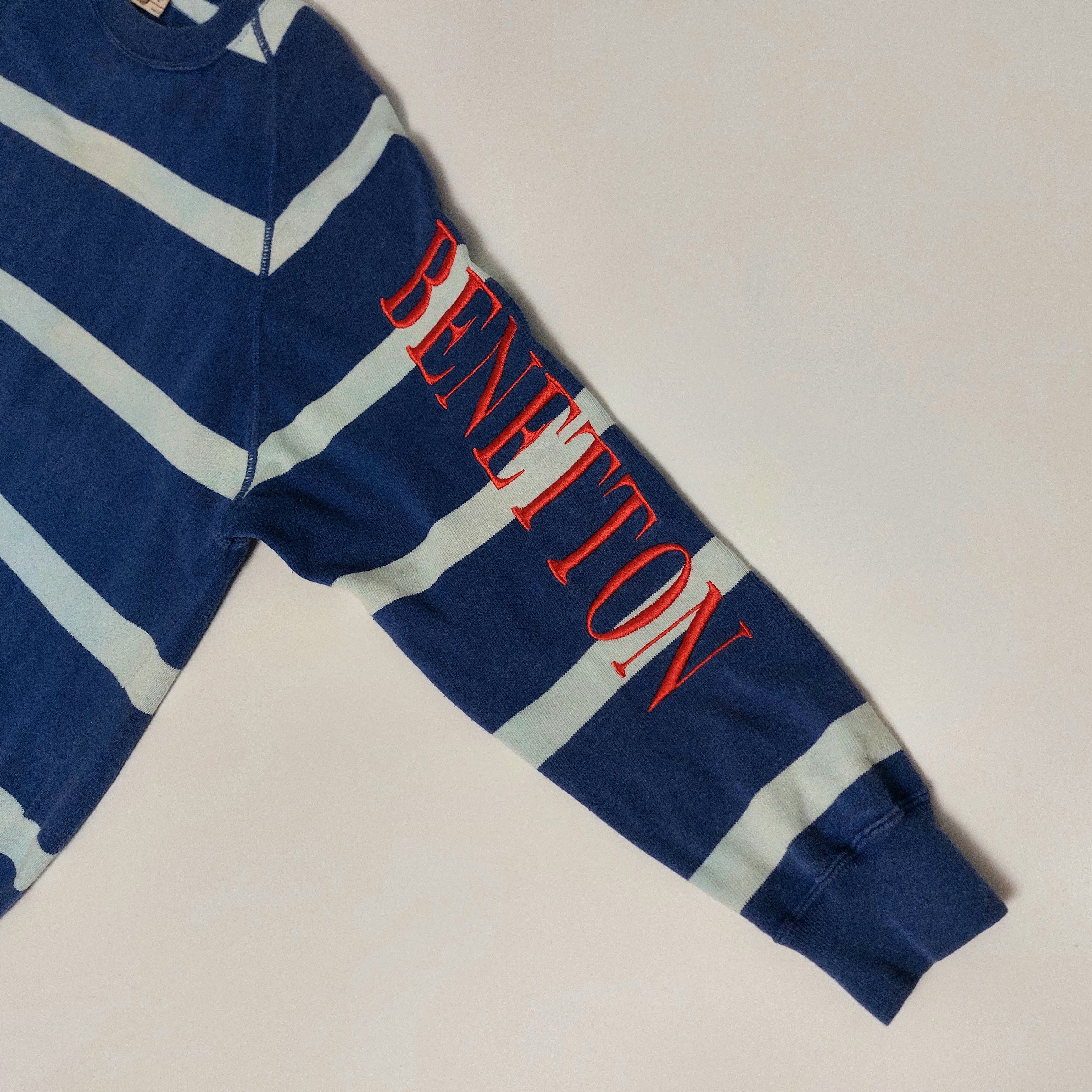 Benetton 90s Benetton striped rugby sweatshirt Size US L / EU 52-54 / 3 - 3 Thumbnail