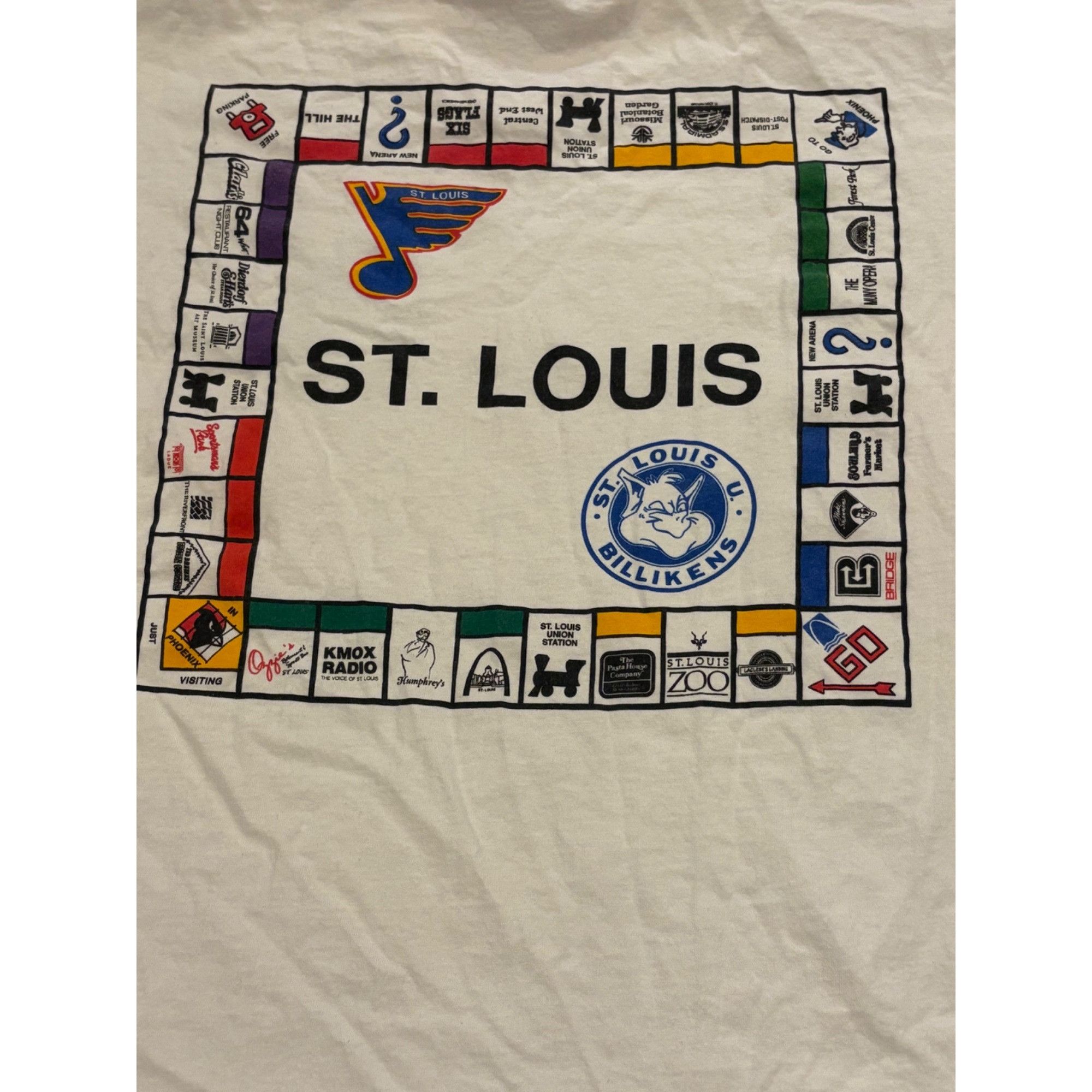 Fruit Of The Loom Vintage 1990's St. Louis ...Stay 'n Play Monopoly Single Sti Size US XL / EU 56 / 4 - 5 Thumbnail