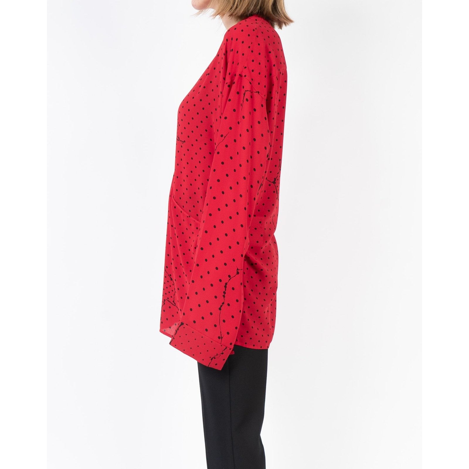 Haider Ackermann SS18 Red Polkadot Silk Shirt Size S / US 4 / IT 40 - 5 Thumbnail