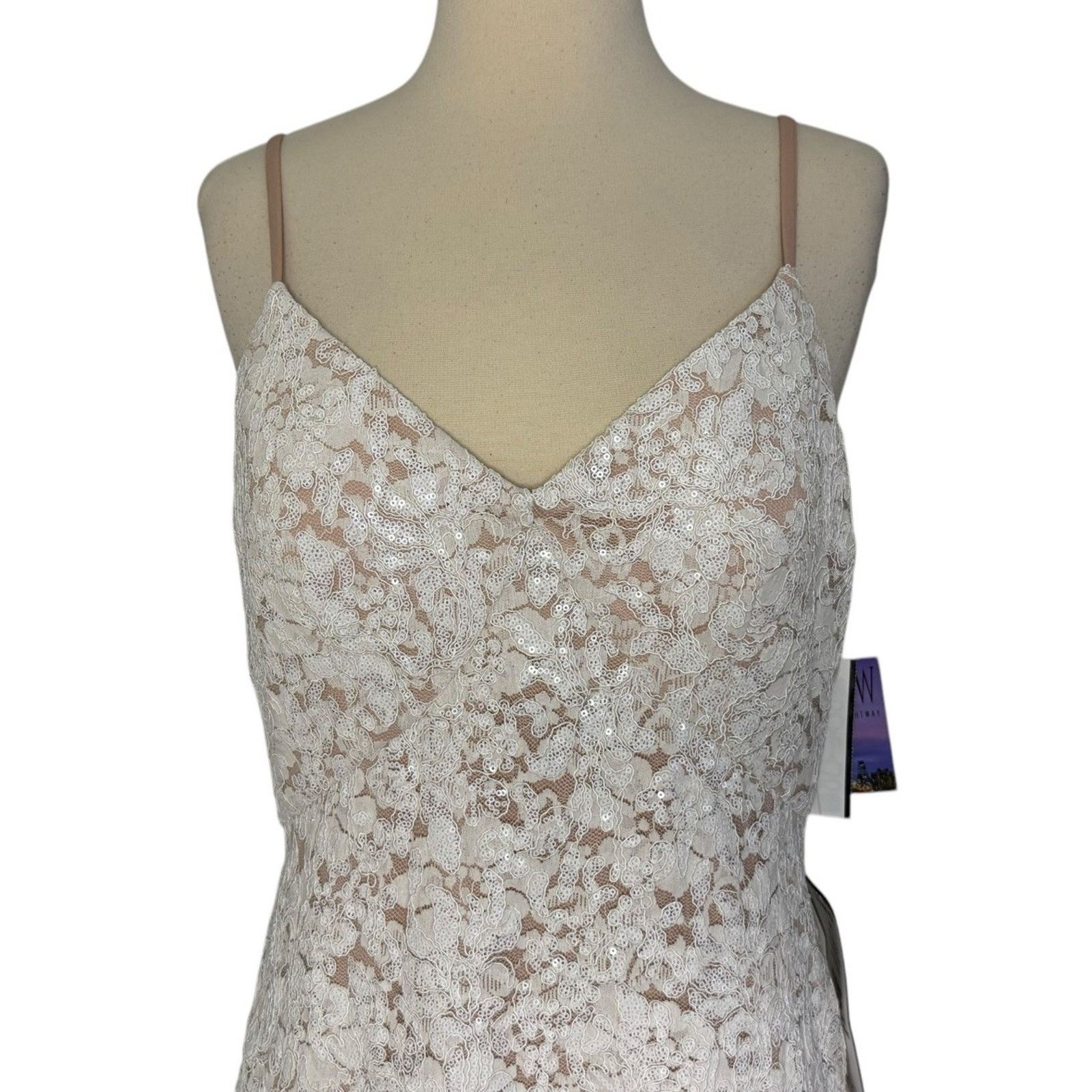 Other NIGHTWAY Mermaid High-Low Flounce Hem Lace Dress Sequin 10 Size M / US 6-8 / IT 42-44 - 5 Thumbnail