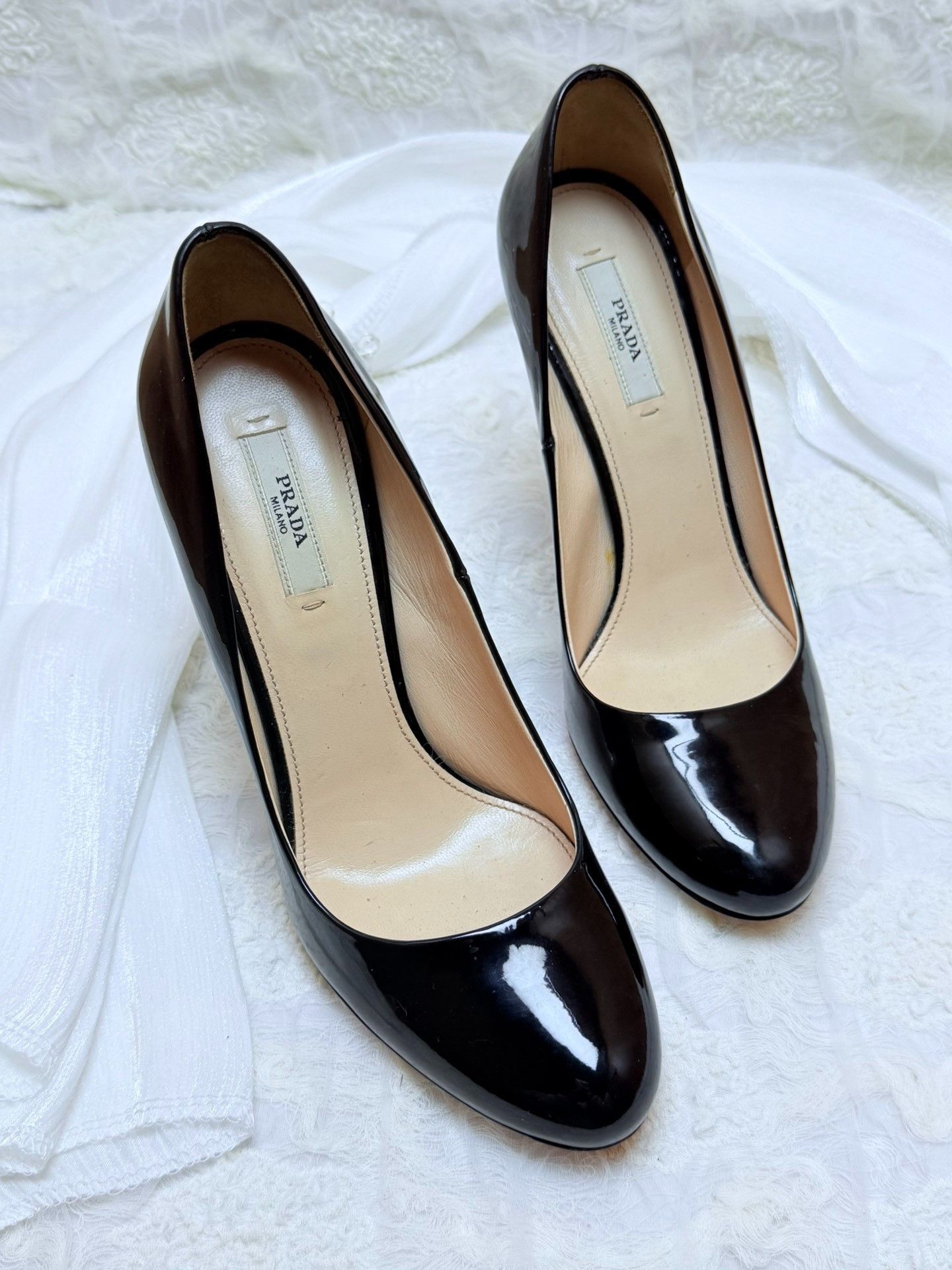 Prada Prada Patent Black Lowtop Sneakers us_7 Women Size US 7 / IT 37 - 1 Thumbnail