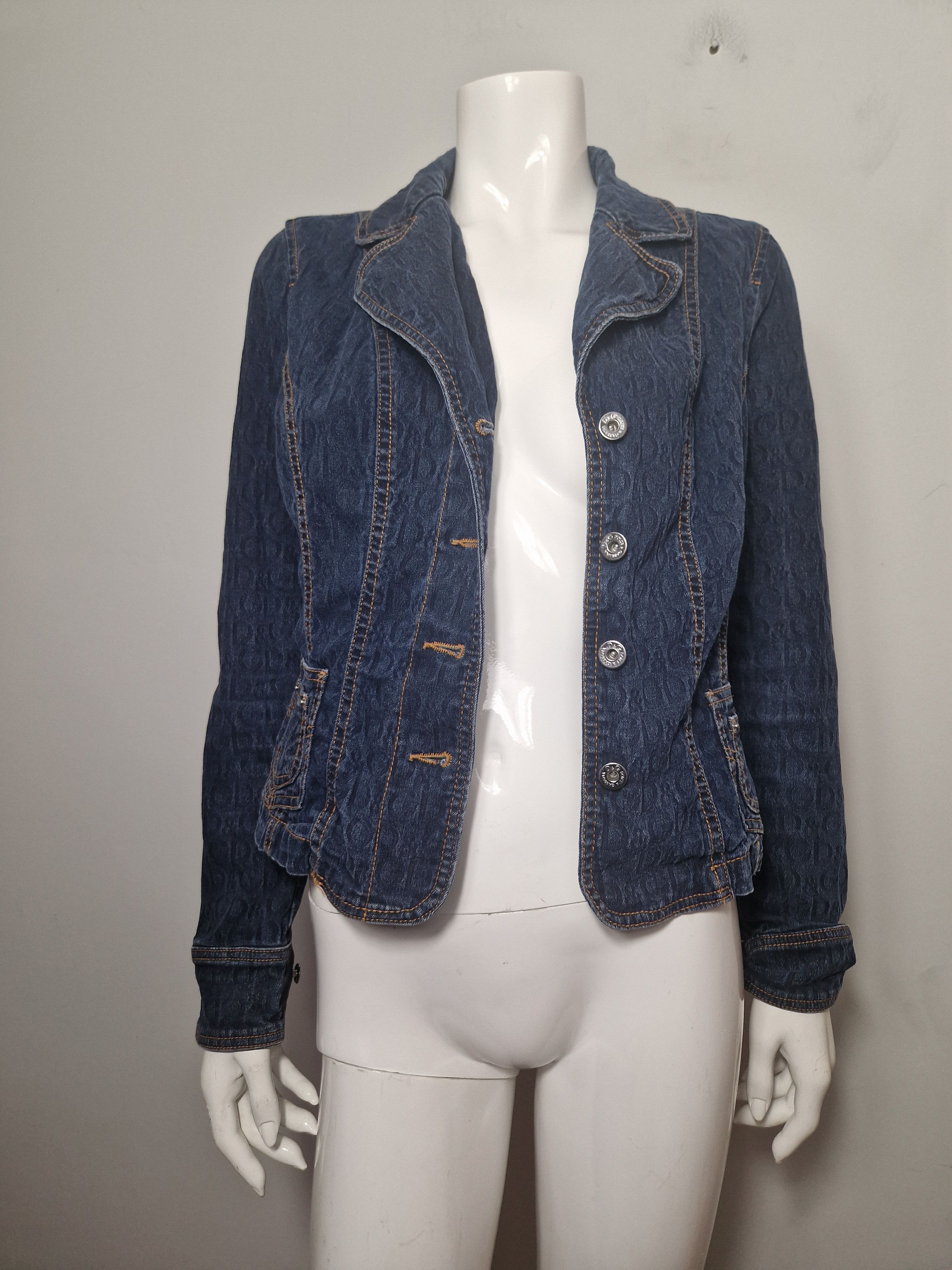 Dolce & Gabbana Dolce & Gabbana vintage monogram denim blazer jacket Size L / US 10 / IT 46 - 3 Thumbnail