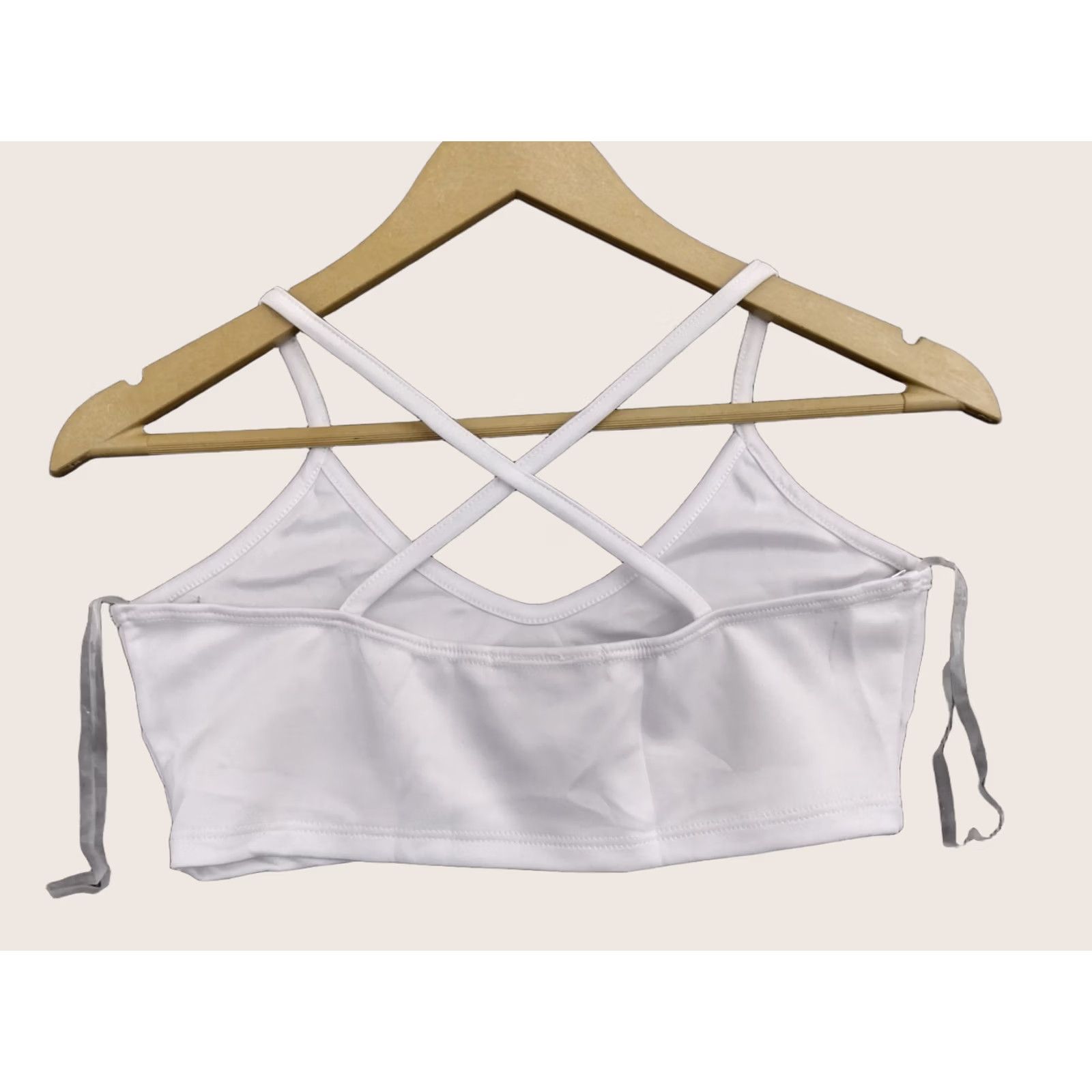 Vintage Codigo Women's White Sleeveless Crop Top M Cross Back V-Neck Zip Top Shirt Redefined Size M / US 6-8 / IT 42-44 - 1 Thumbnail