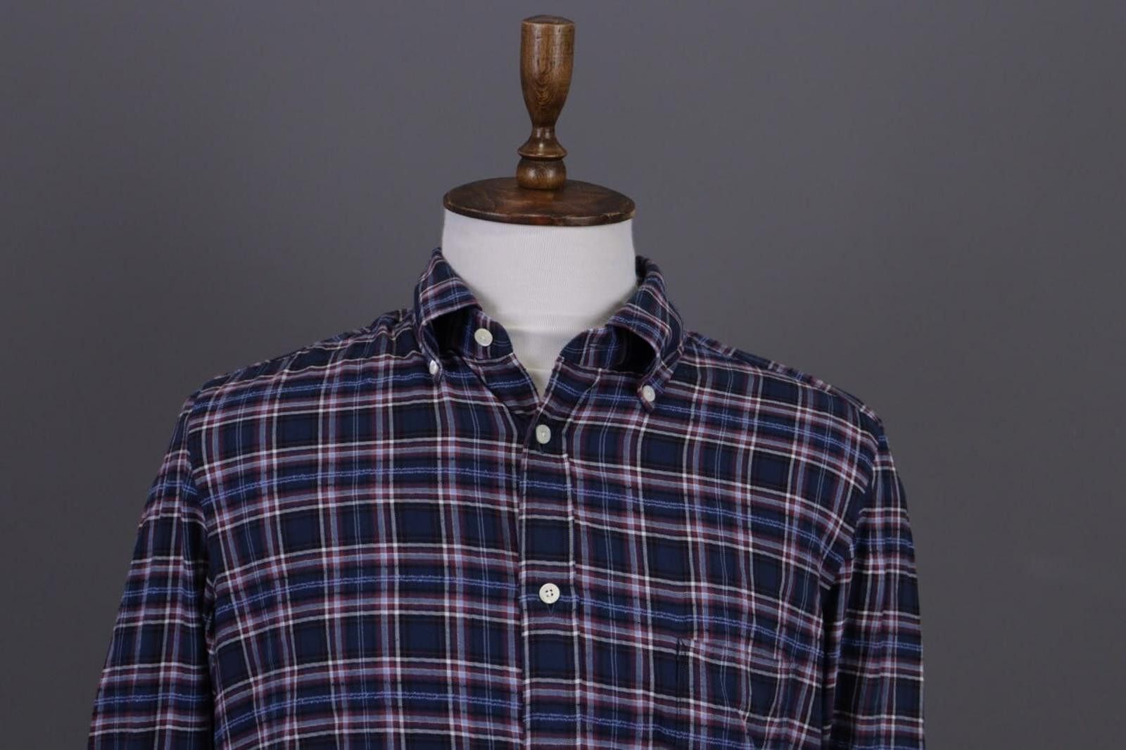 Designer Giampaolo Archivio Check Flannel Shirt Size 43 / 17 Size US M / EU 48-50 / 2 - 2 Thumbnail