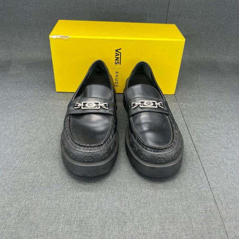 Gucci Gucci Black Leather Comfortable Loafers for Men - Size US 8.5 / EU 41-42 - 2 Thumbnail