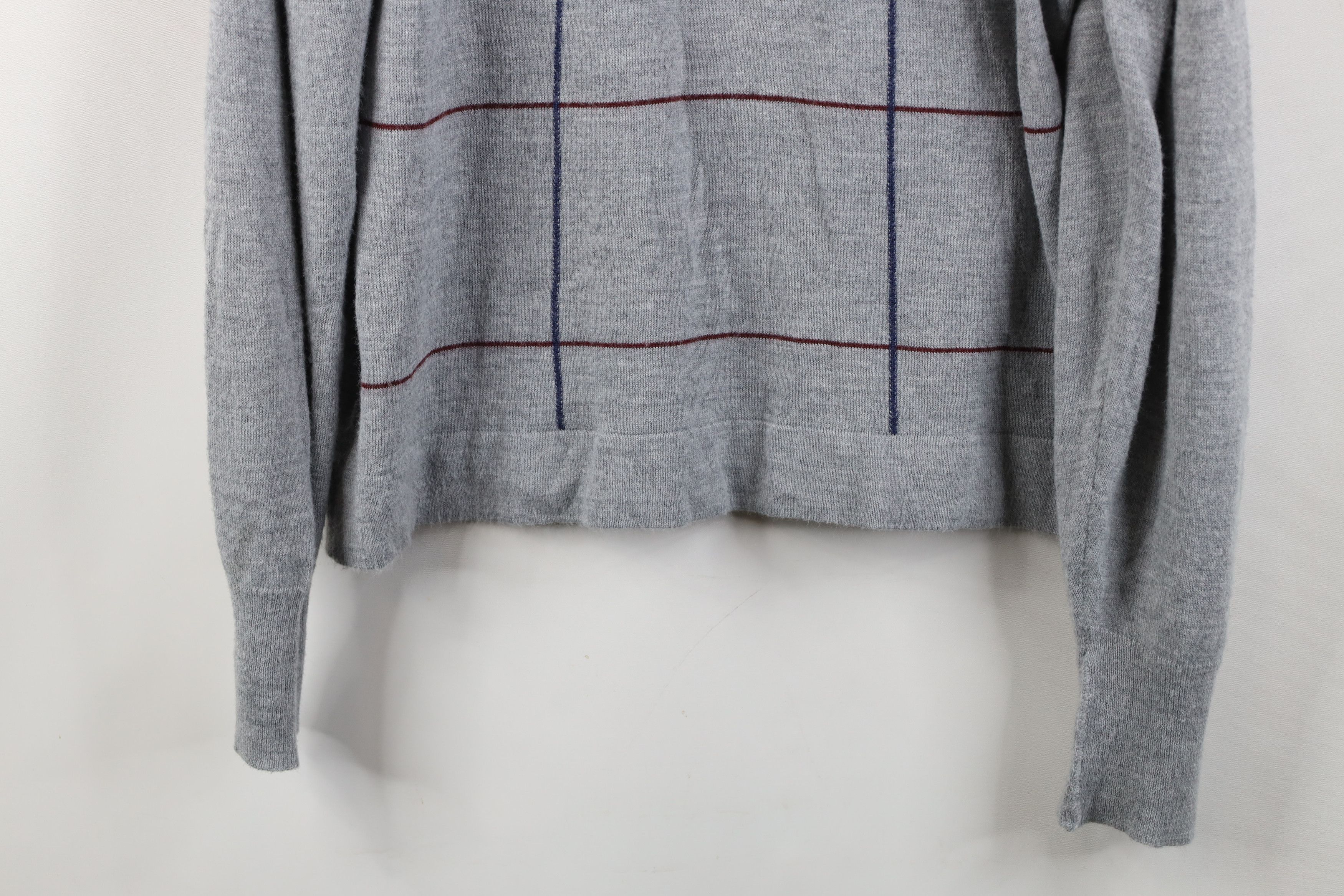 Vintage Vtg 70s Streetwear Collared Pullover Sweater Gray Plaid USA Size US XL / EU 56 / 4 - 3 Thumbnail