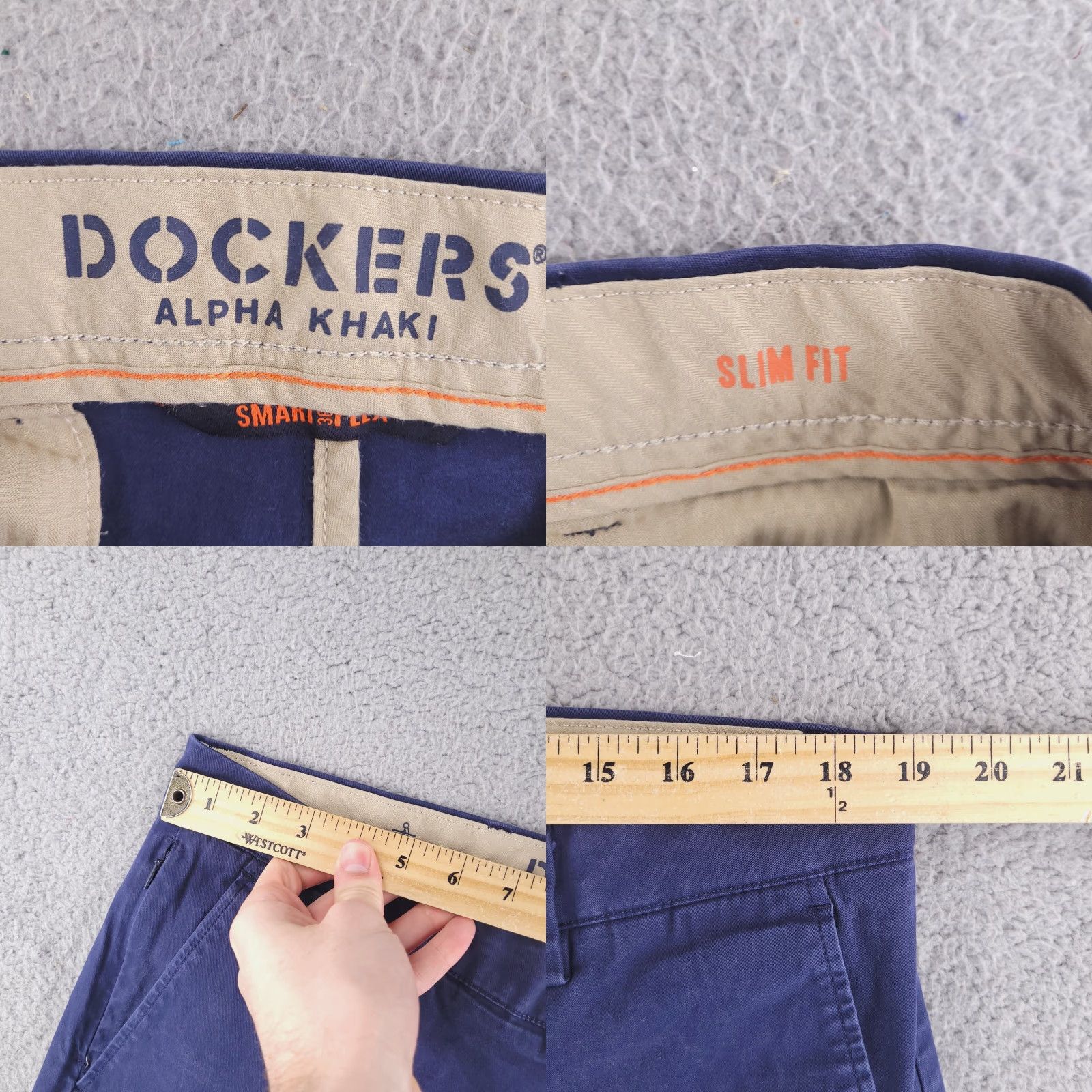 Dockers Dockers Pants Mens 38x28 Slim Alpha Khaki Chino Cotton Dress Casual Blue Size US 38 / EU 54 - 8 Thumbnail