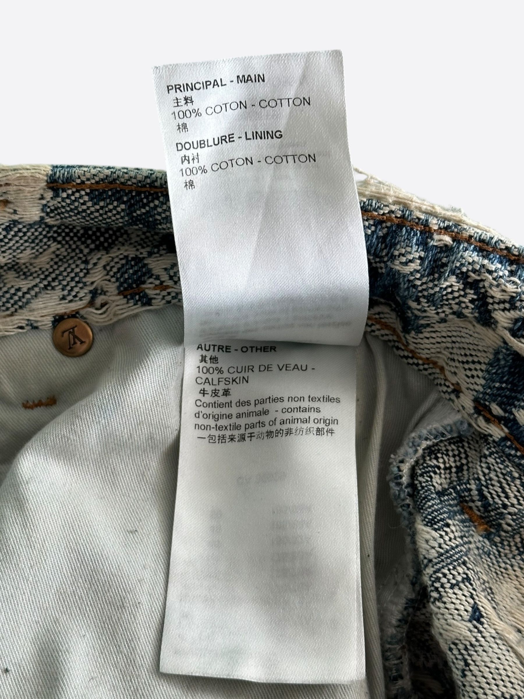 Louis Vuitton Blue & White Floral Distressed Carpenter Shorts Size US 28 / EU 44 - 5 Thumbnail