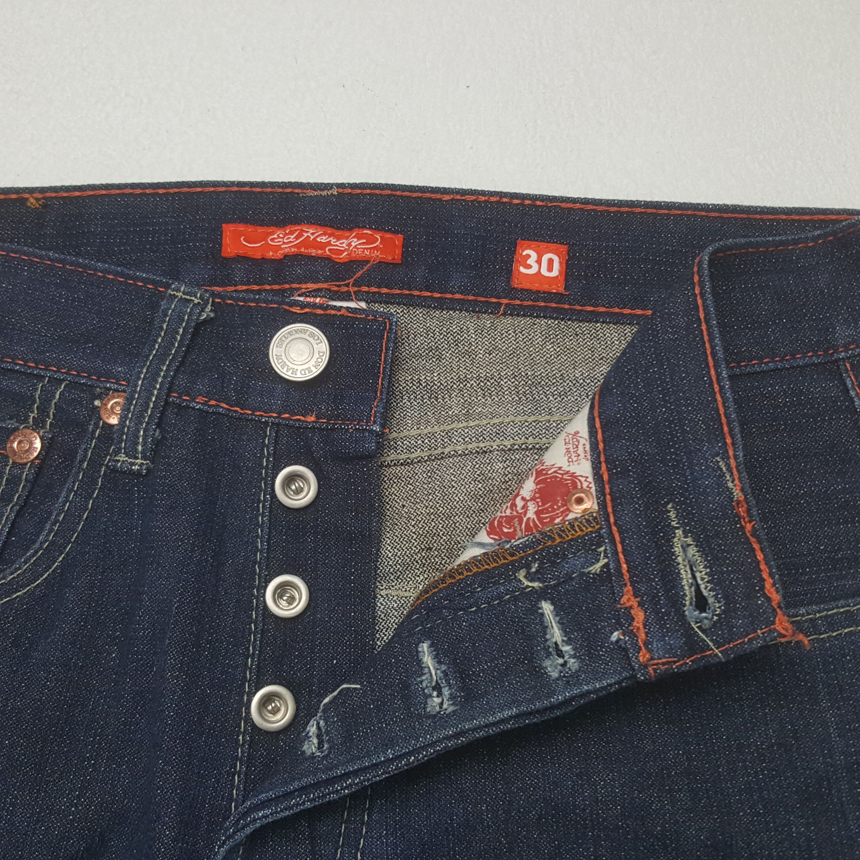 Ed Hardy × Vintage Vintage Ed Hardy Rare Design Denim Jeans Size US 30 / EU 46 - 12 Thumbnail