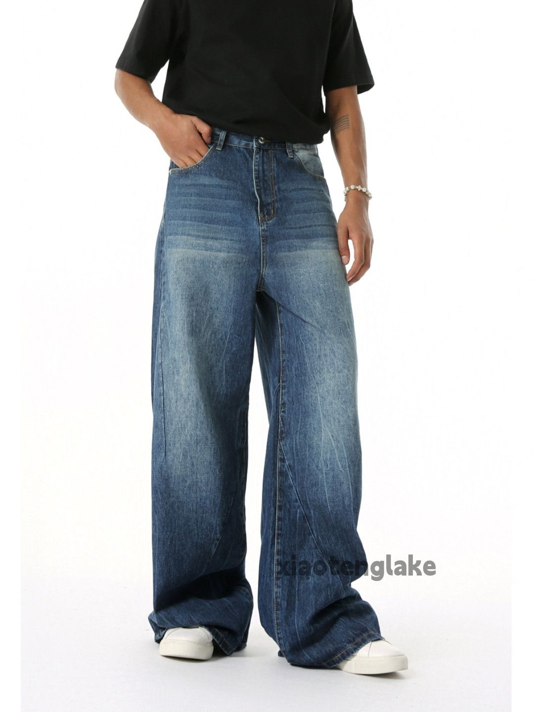 Jean × Vintage Unisex washed workwear baggy flared faded jeans Size US 32 / EU 48 - 1 Thumbnail