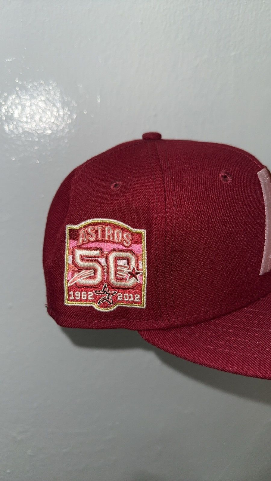 New Era Hatclub Red Houston Astros Fitted Hat size 7 1/8 Size ONE SIZE - 2 Thumbnail