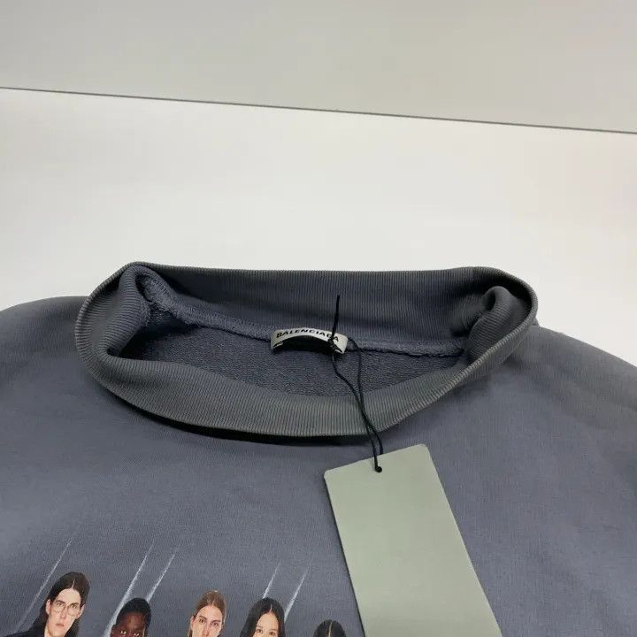 Balenciaga Balenciaga Balenciaga Blue Portrait Logo High Neck Sweatsh Size US XL / EU 56 / 4 - 1 Thumbnail