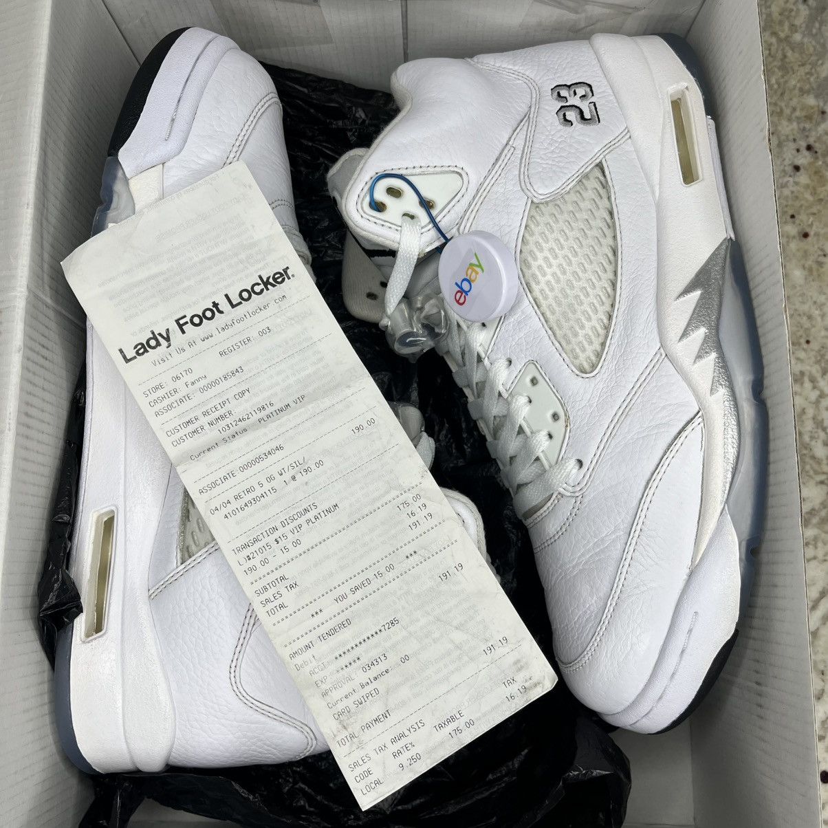 Jordan Brand Size 11 - Air Jordan 5 Retro 2015 White Metallic CLEAN W/Box Size US 11 / EU 44 - 22 Thumbnail