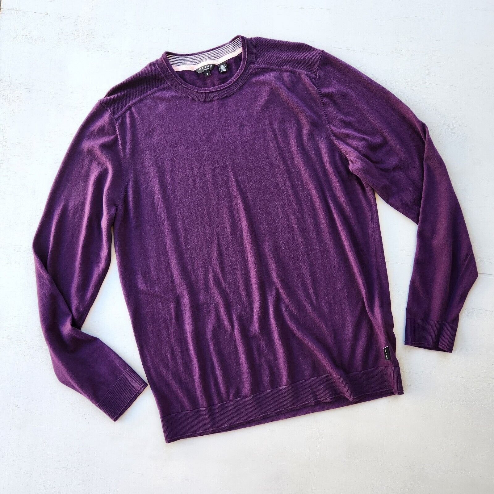 Ted Baker Ted Baker London Men's Purple Slim Crew Sweater Size 5 / XL Size US XL / EU 56 / 4 - 4 Thumbnail