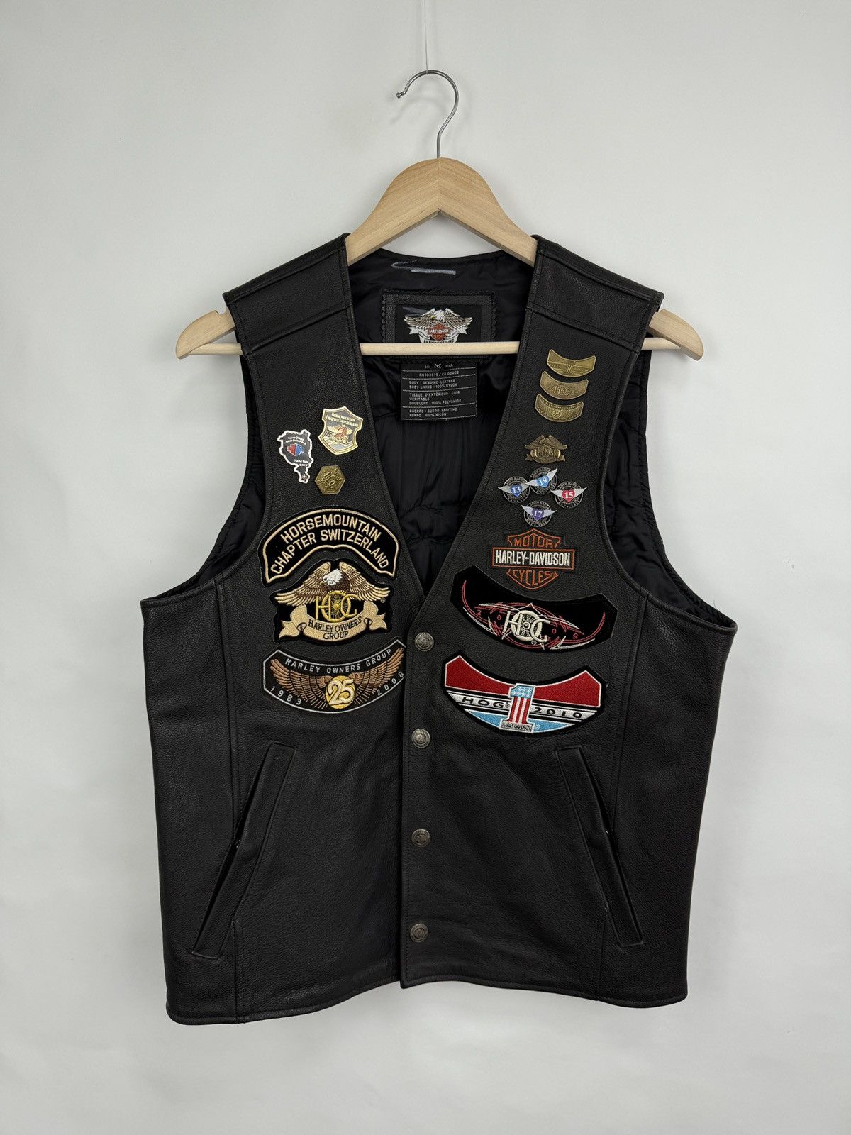 Harley Davidson 🇨🇭Vintage Harley Davidson Switzerland Leather Vest Choppers Size US L / EU 52-54 / 3 - 3 Thumbnail