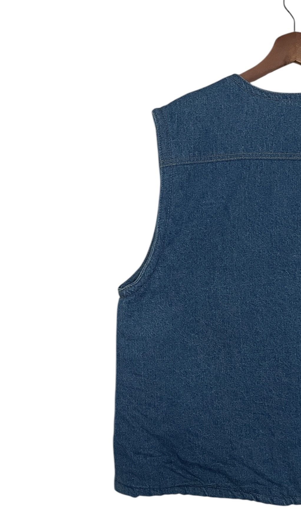 Japanese Brand × Vintage Vintage Brand Valiantas Fur Denim Vest 1990s Size US XL / EU 56 / 4 - 7 Thumbnail