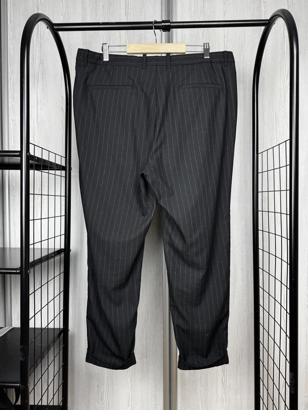 Allsaints Allsaints Blues Trouser pinstripe black brown wool blend Size US 38 / EU 54 - 6 Thumbnail